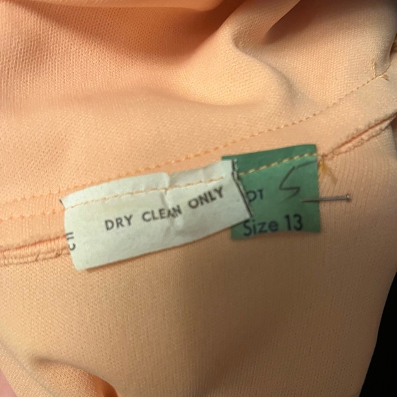 VINTAGE VOLUPTUOUS LIGHT PEACH SOFT ORANGE ANGEL FLUTTERY TOP MAXI DRESS - Picture 12 of 12